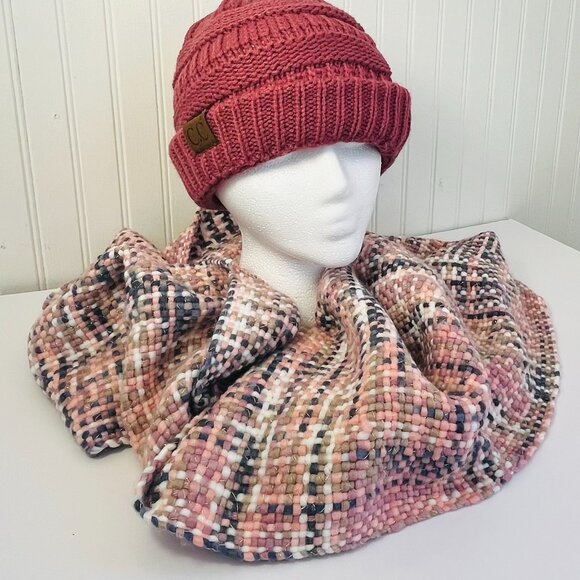Demdaco Accessories - Hand-Woven Infinity Scarf Gold Thread Accents